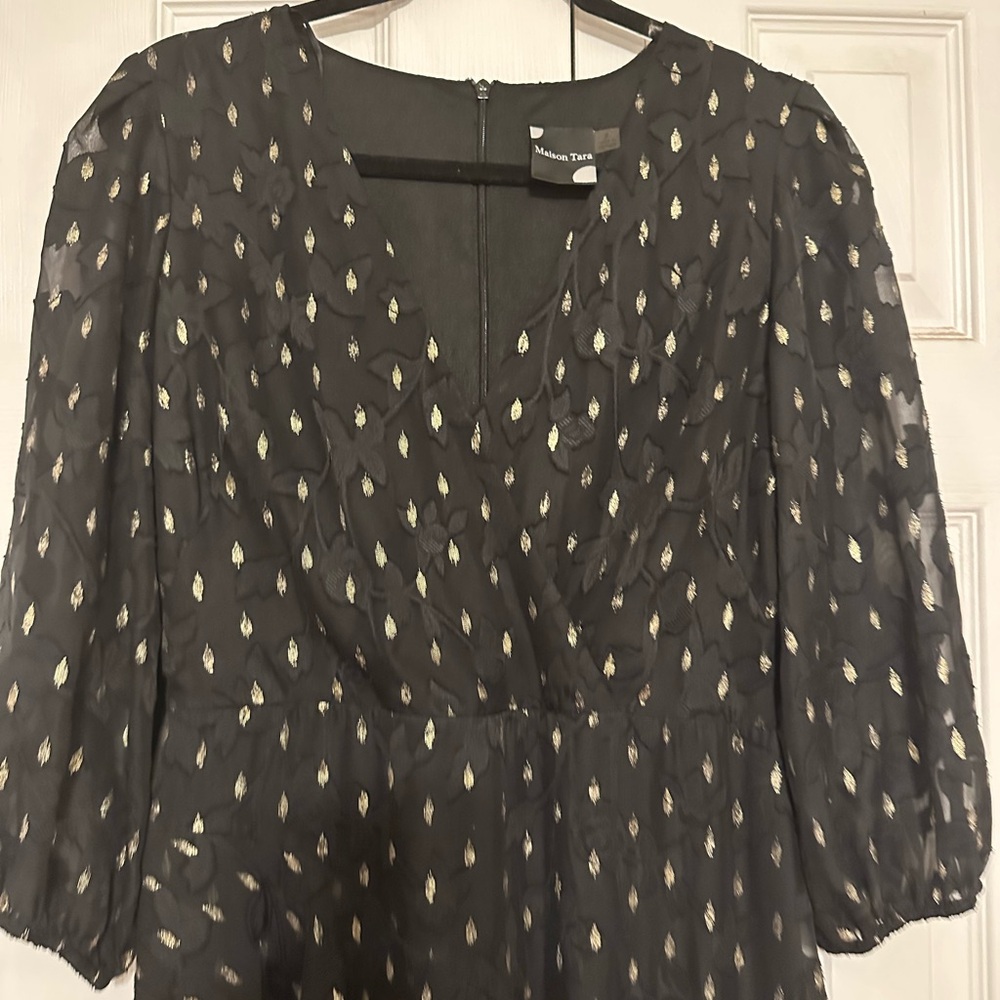 Gorgeous black and gold midi dress - Picture 4 of 8